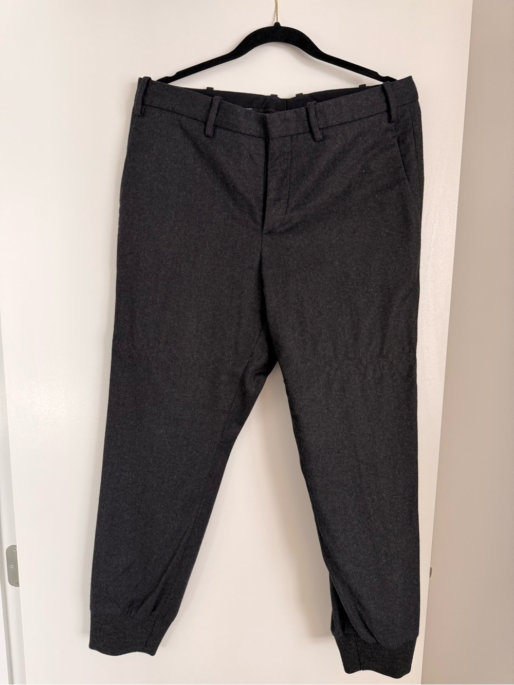 Neil Barrett Men's Dark Gray Dress Pants - Cuffed Hem